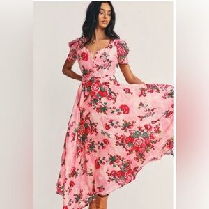 LoveShackFancy Coralie Maxi dress in desert pink